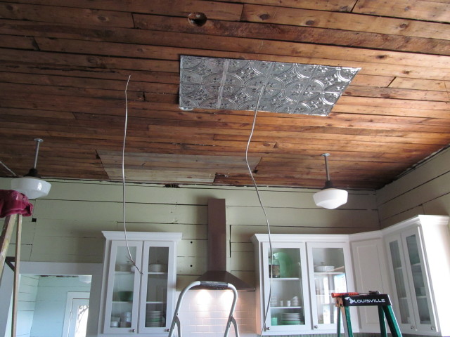 Before And After Our Kitchen Tin Ceiling Project Living Vintage