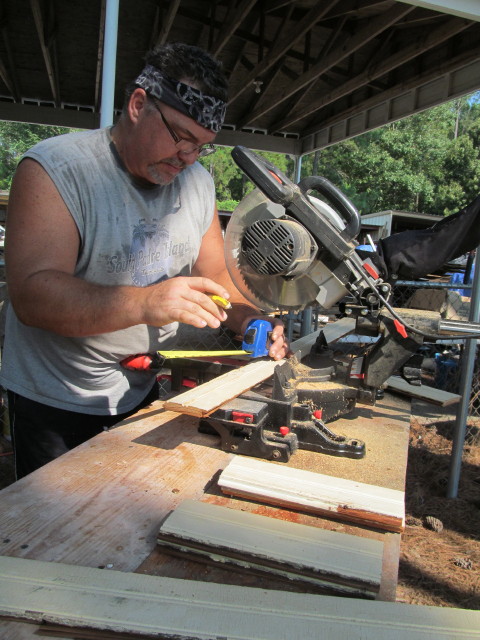 Mark measured and cut the beadboard